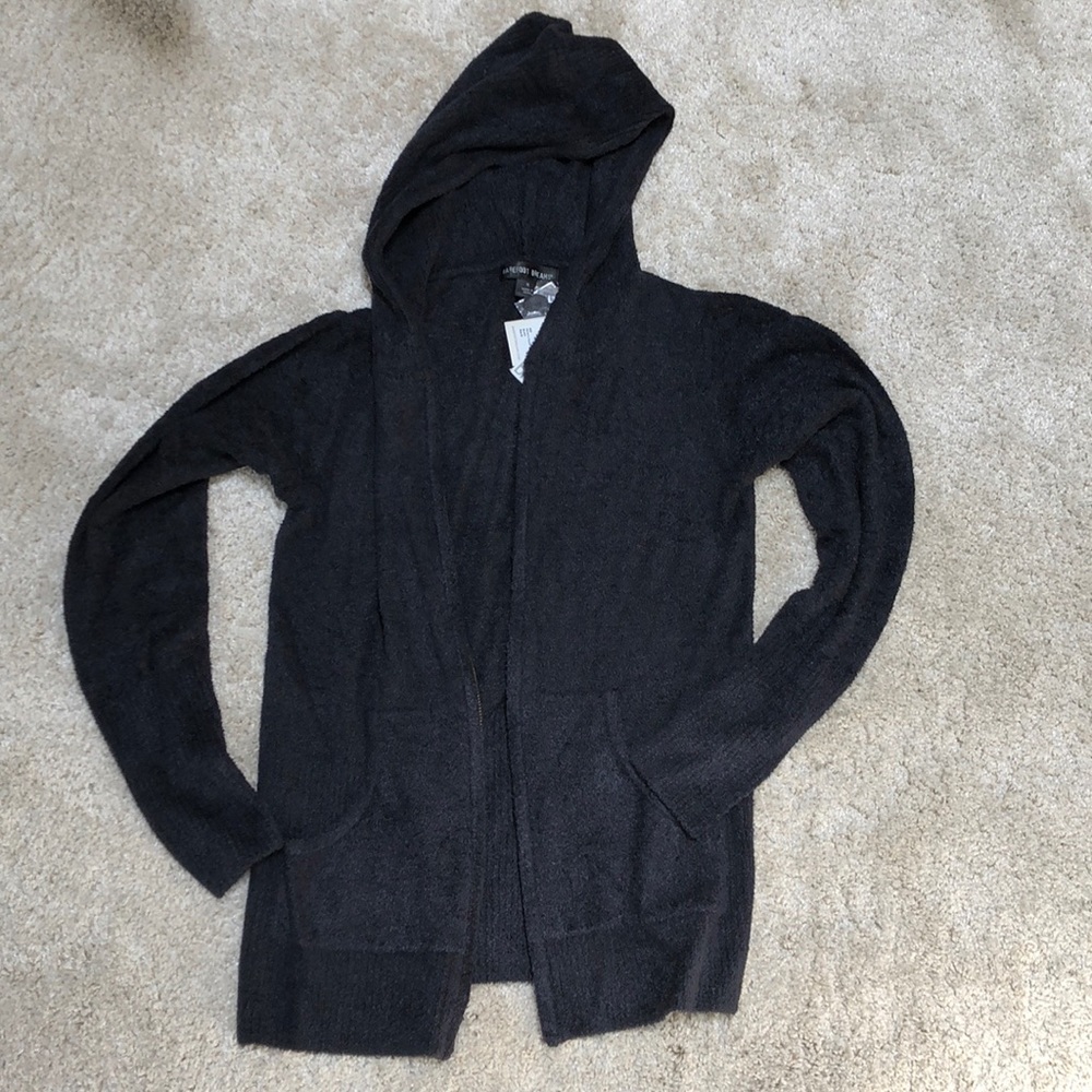 Barefoot Dreams black zip hoody (M) - new with tag
